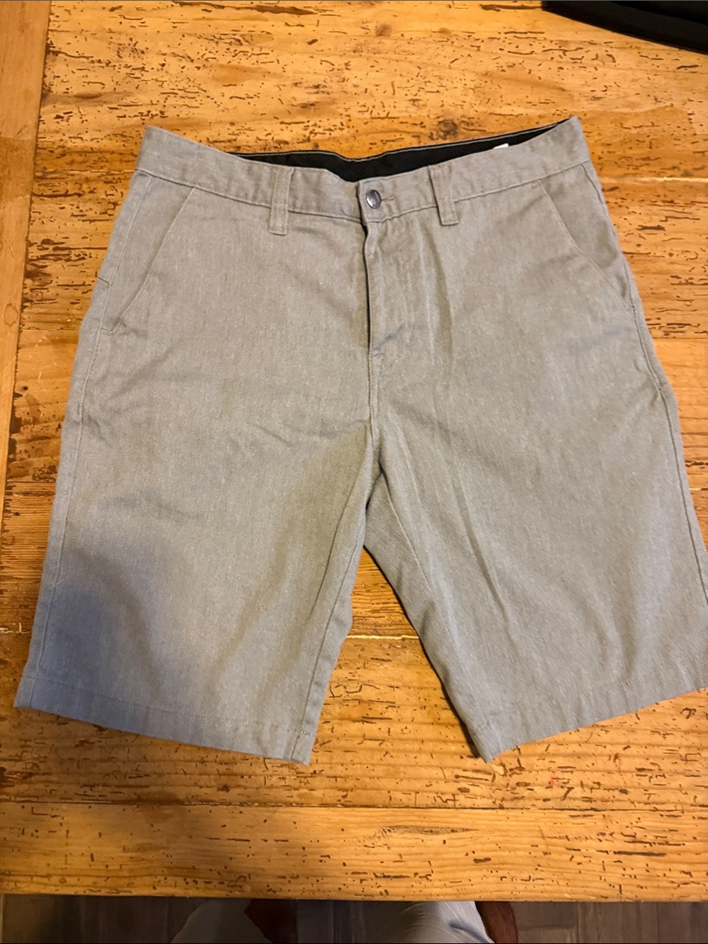 Volcom Men's Light Gray Flat Front Shorts 9” inseam